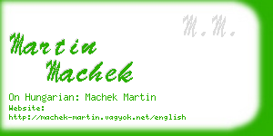 martin machek business card